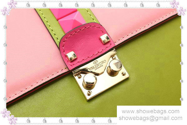 2014 Valentino Garavani shoulder bag 00336 pink&green - Click Image to Close